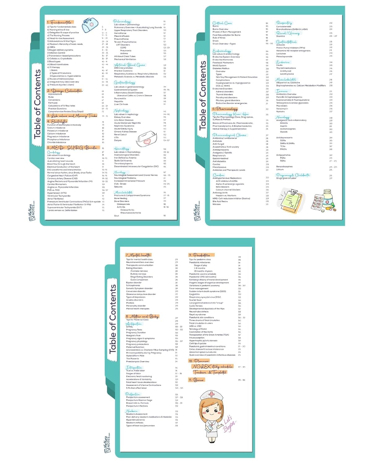 Nursing Success Bundle: 400+ Page Handwritten Notes, Designed to Ace Nursing School, Concise & Comprehensive